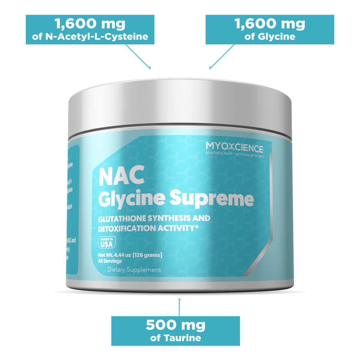 NAC + Glycine en poudre 159 g par Pure Encapsulations - Le Capucin Inc