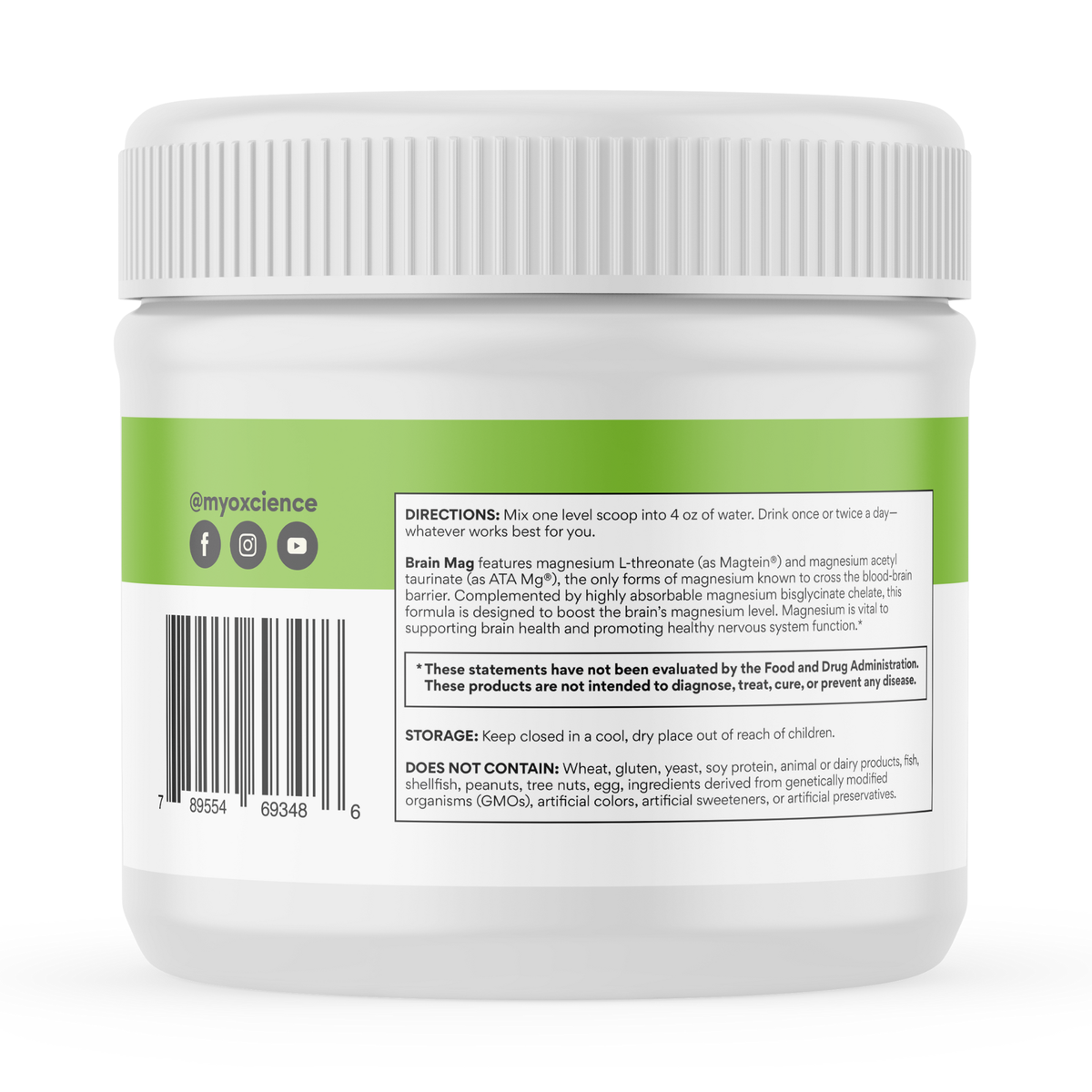 Brain Mag Magnesium L-threonate, Magnesium Acetyl Taurinate + Magnesiu ...