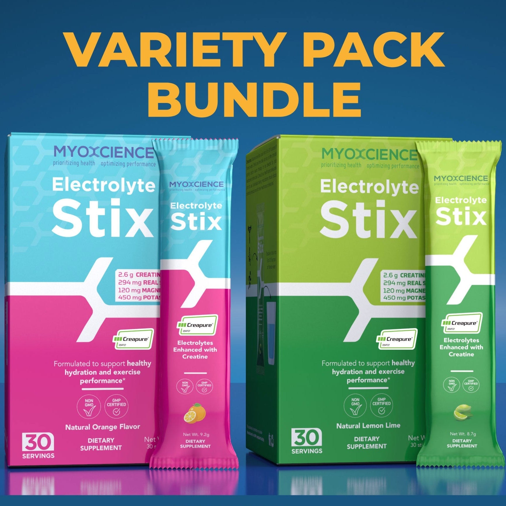 Electrolyte Stix: 2.6 grams of Creapure® Creatine Enhanced With Electrolytes