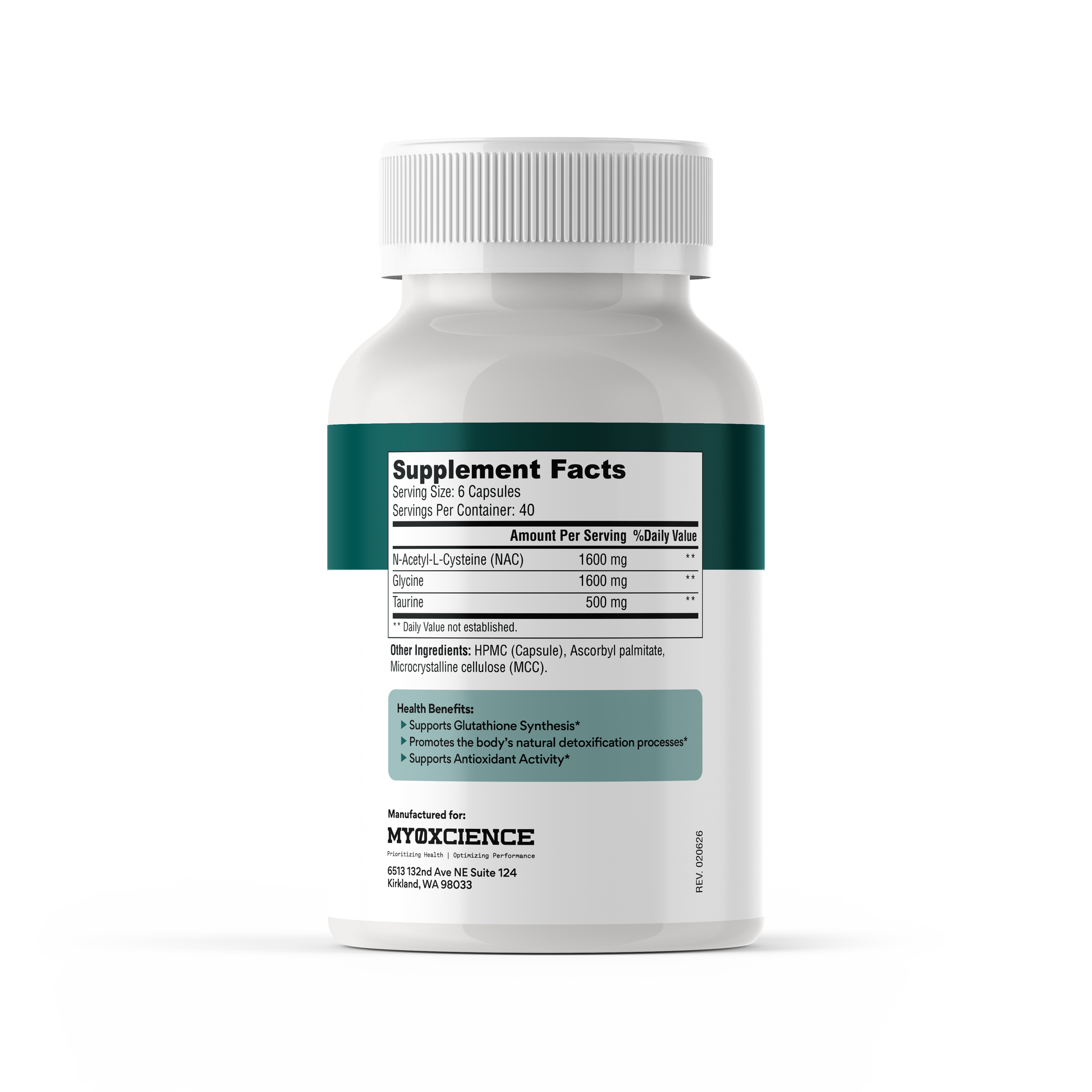 NAC + Glycine Supreme | N-Acetyl-L-Cysteine, Glycine and Taurine Combi Myoxcience NAC + Glycine Supreme | N-Acetyl-L-Cysteine, Glycine and Taurine Combi Myoxcience