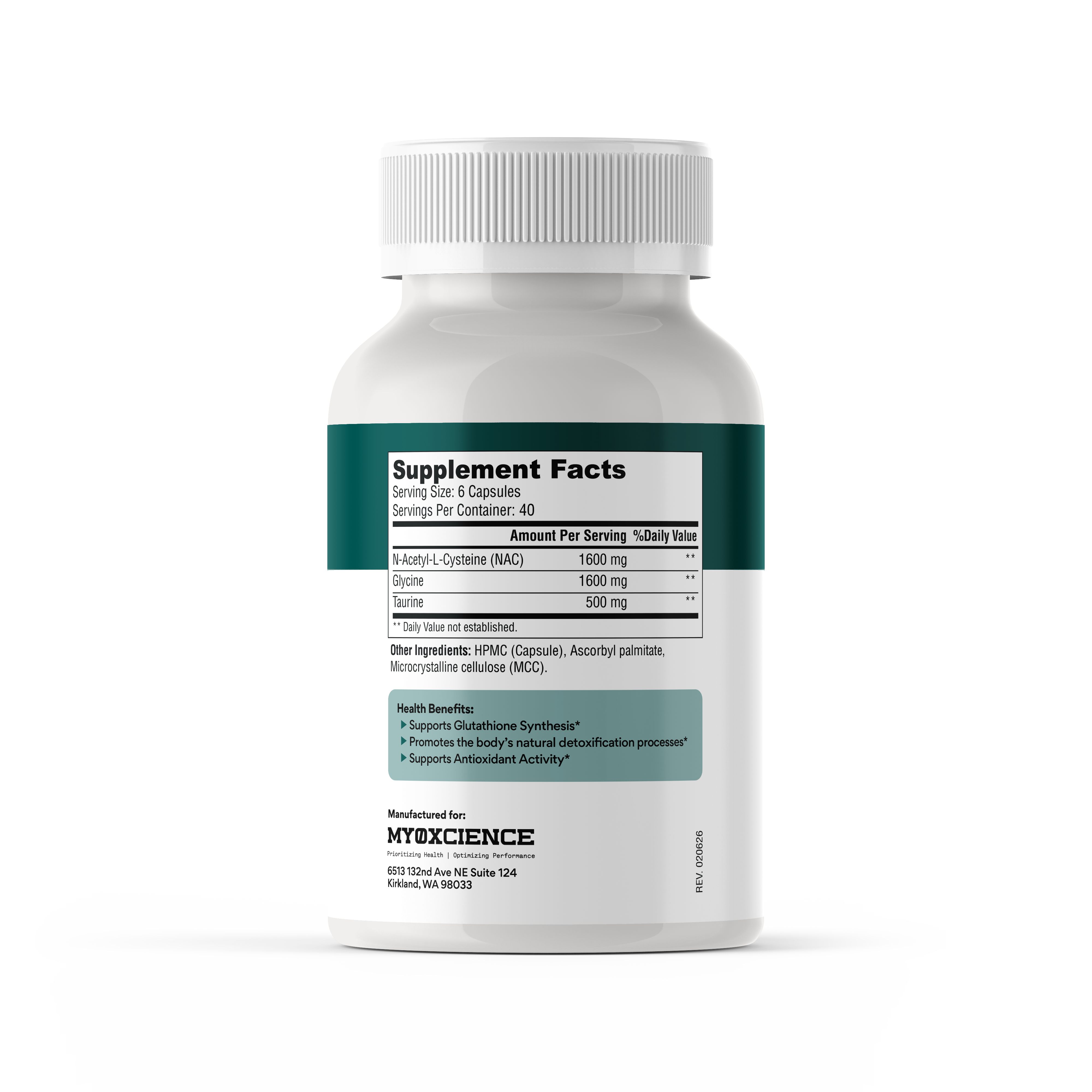 NAC Supreme Caps | 1.6 grams of N-Acetyl-Cysteine + Glycine per Serving