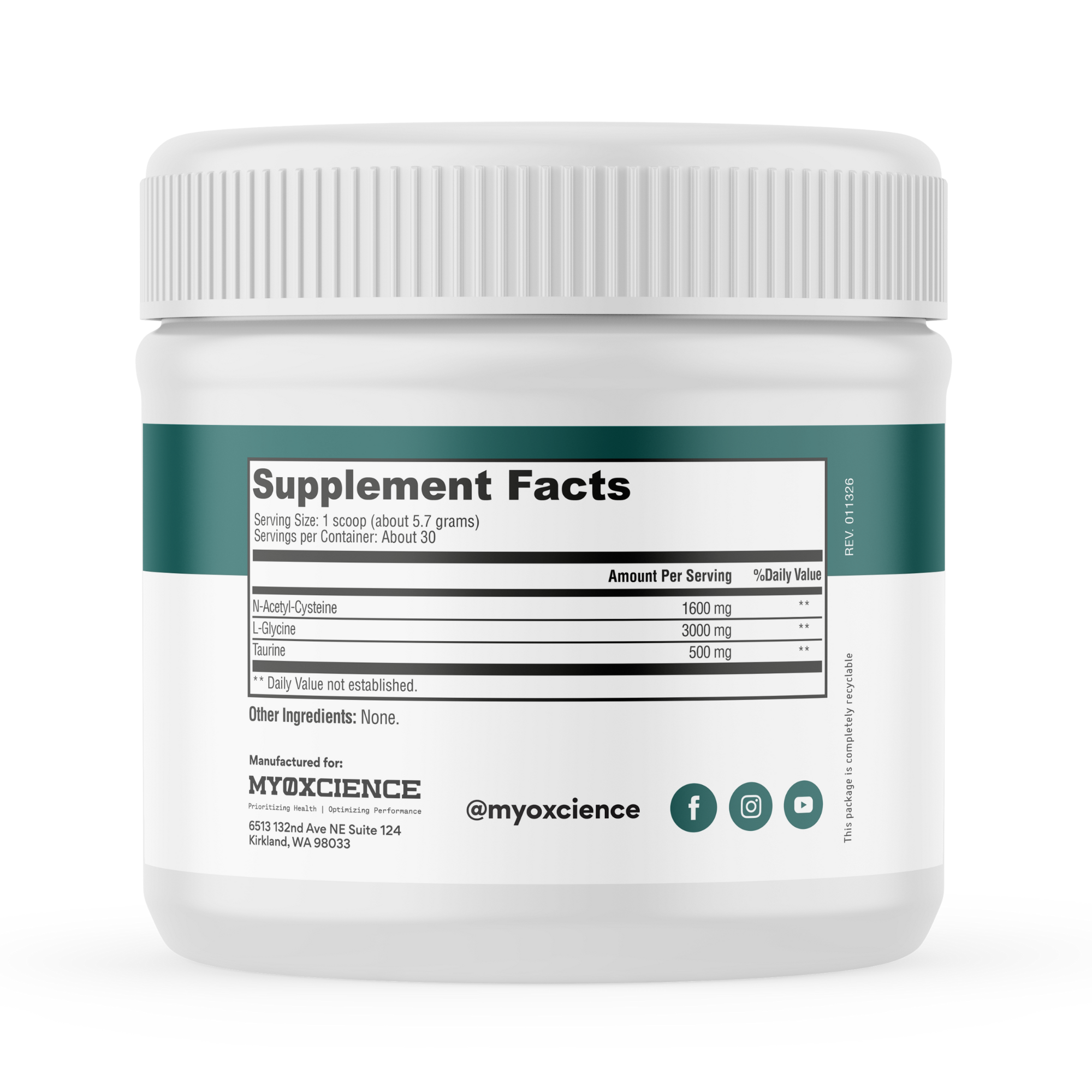 NAC + Glycine Supreme | N-Acetyl-L-Cysteine, Glycine and Taurine Combination