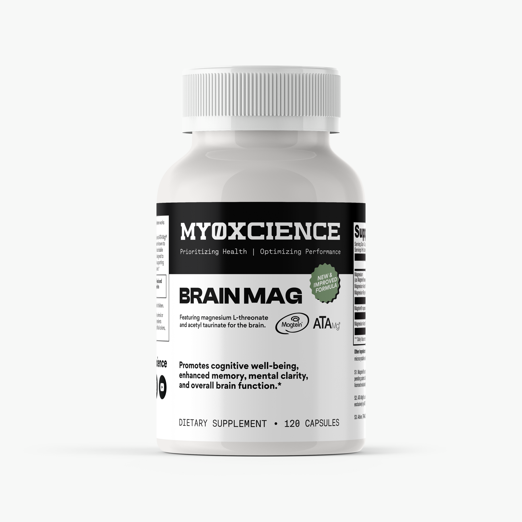 Brain Mag Magnesium L-threonate, Magnesium Acetyl Taurinate + Magnesiu ...