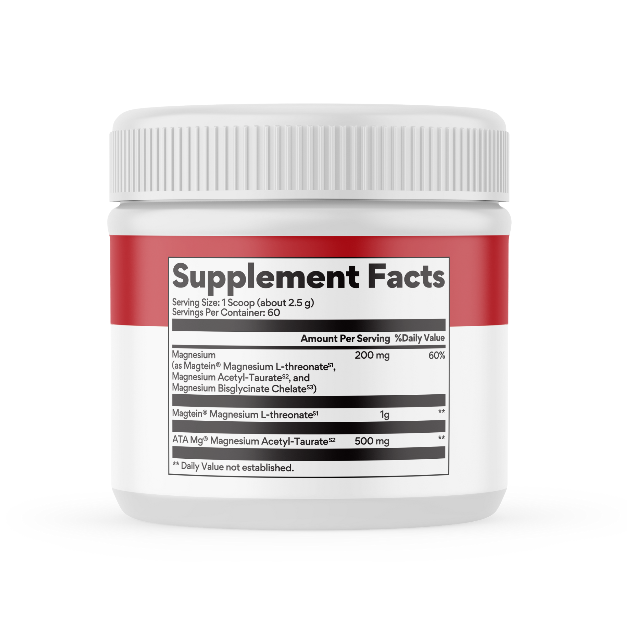 Brain Mag Magnesium L-threonate, Magnesium Acetyl Taurinate + Magnesium Glycinate Chelate powder