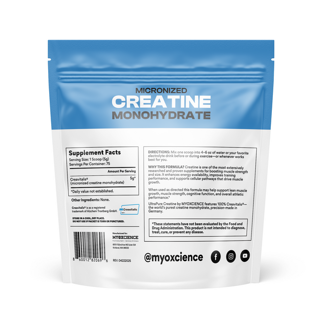 Micronized Creavitalis® Creatine Made in Germany | Easy to Digest |  75 Serving Bag