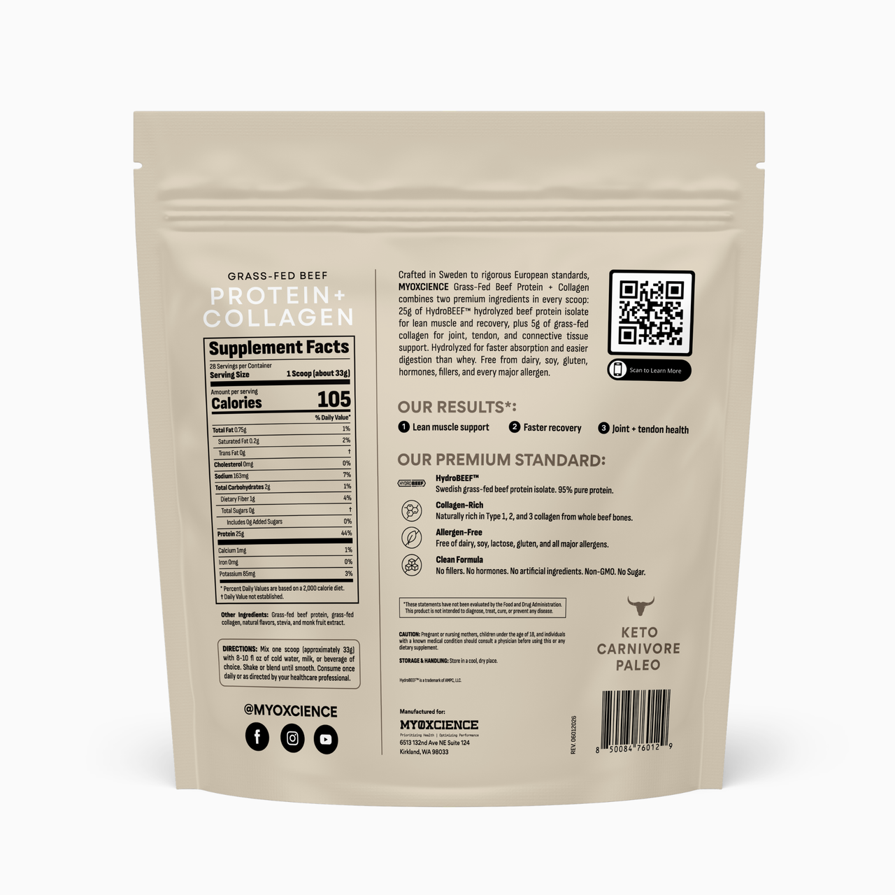 Pre-Sale: Grass-Fed Beef Protein + Collagen Complex