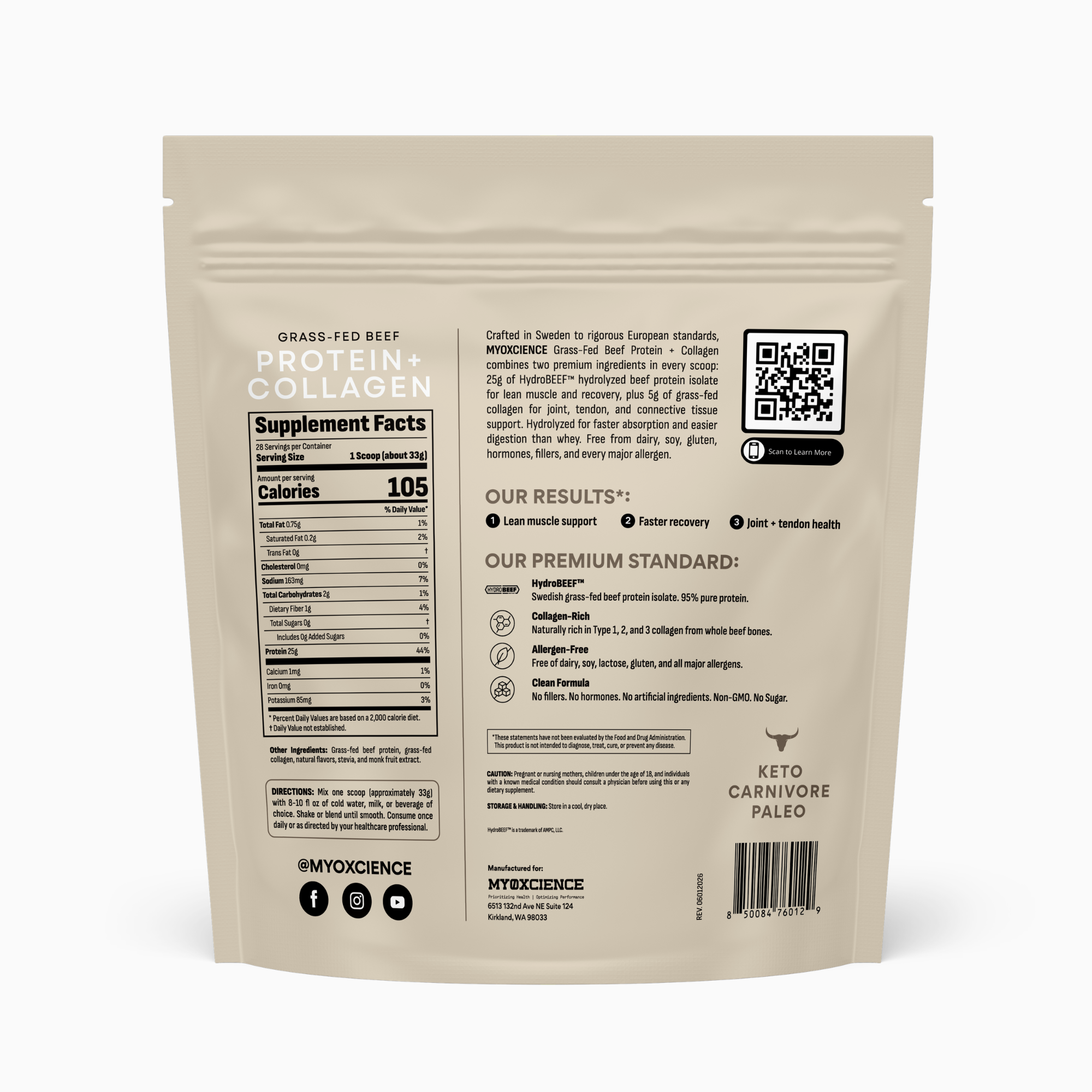 Grass-Fed Beef Protein + Collagen