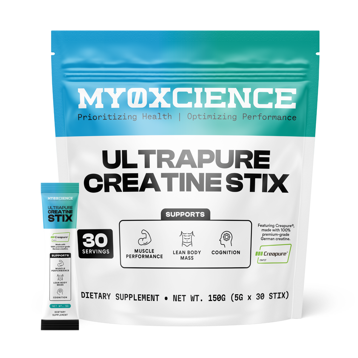 Creapure Creatine Stix Loading 30 Pack (5 Gram Sticks) – Myoxcience