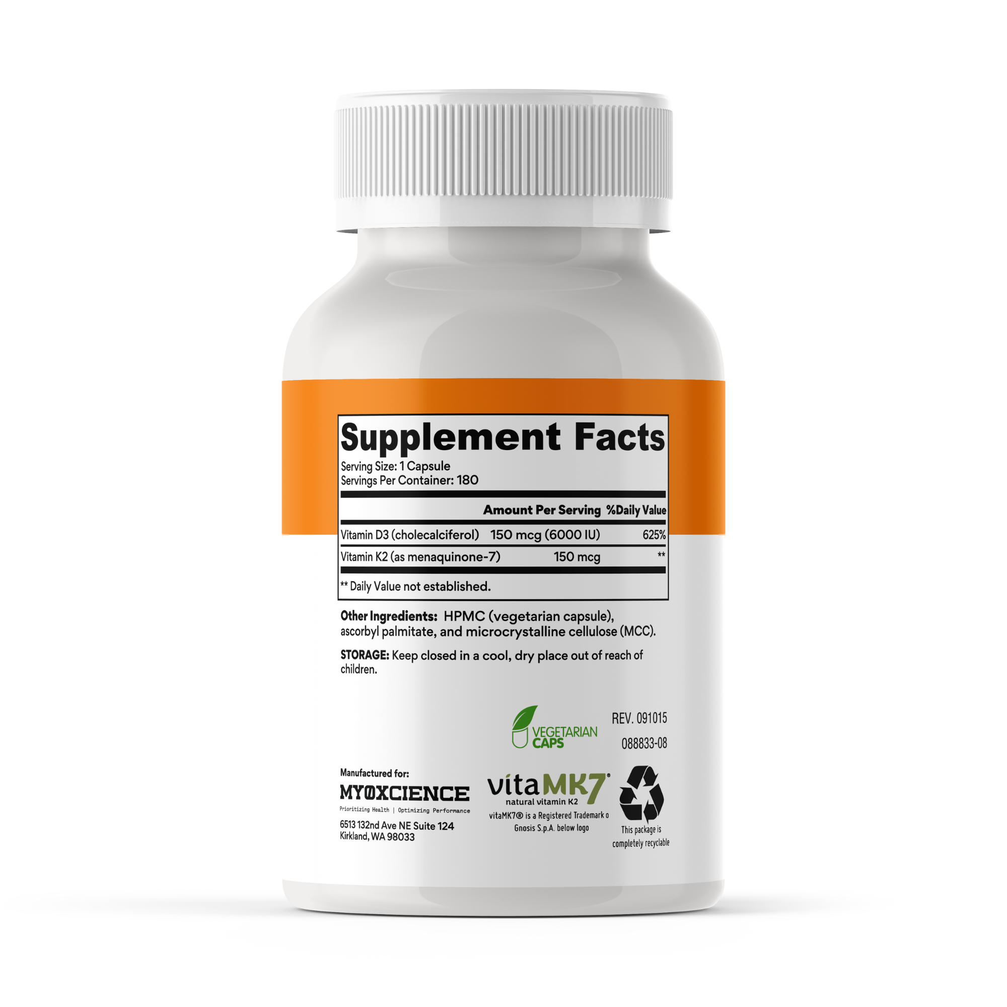 Vitamin D3 + K2 Essential Fatty Nutrients Featuring Vitamin K2 as VitaMK7®