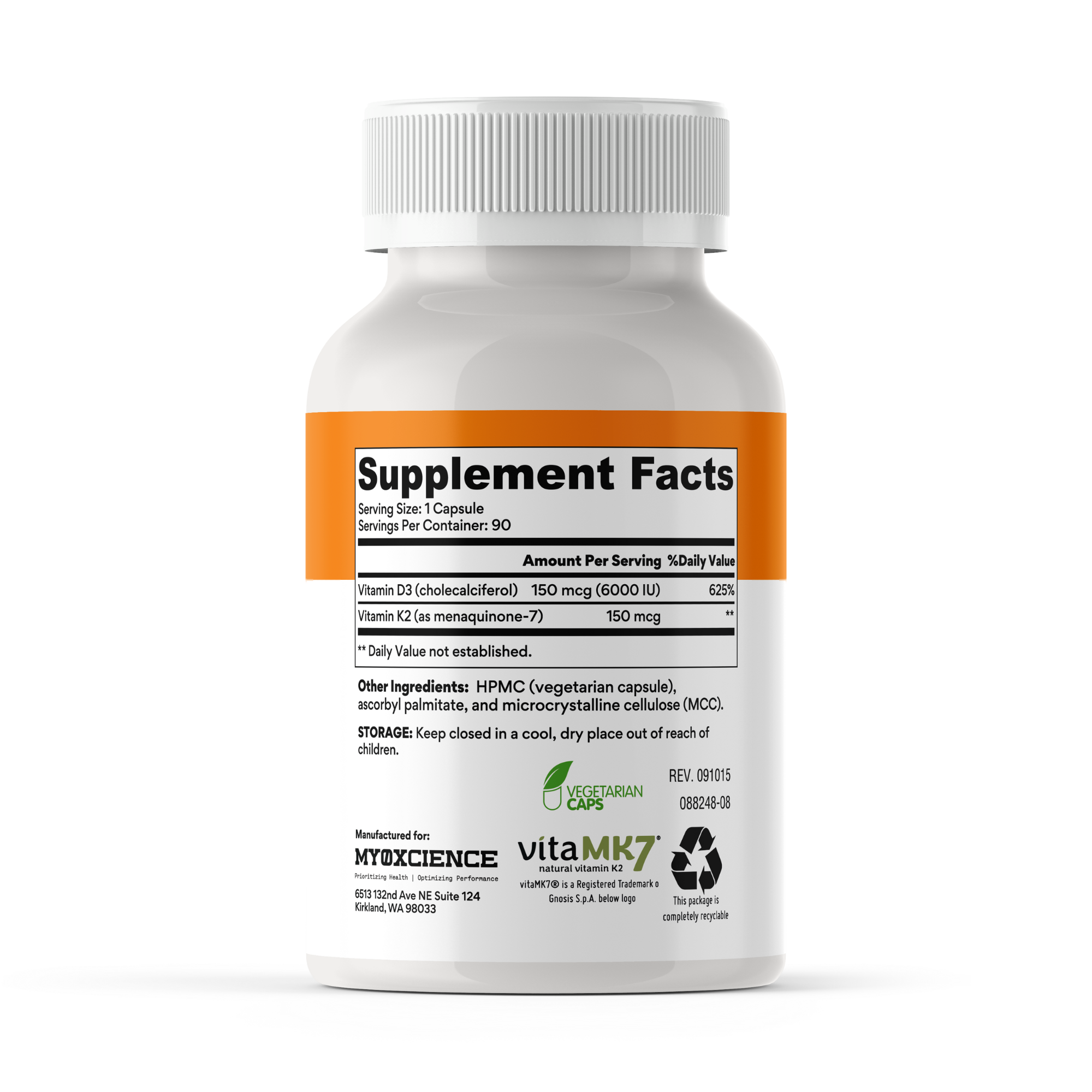 Vitamin D3 + K2 Essential Fatty Nutrients Featuring Vitamin K2 as VitaMK7®