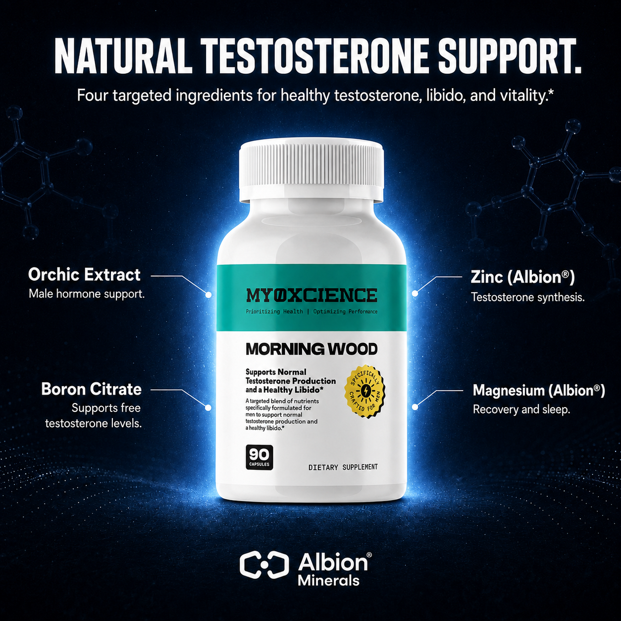 Morning Wood | Beef Testicle Extract, Boron and Magnesium Healthy Libido and Performance