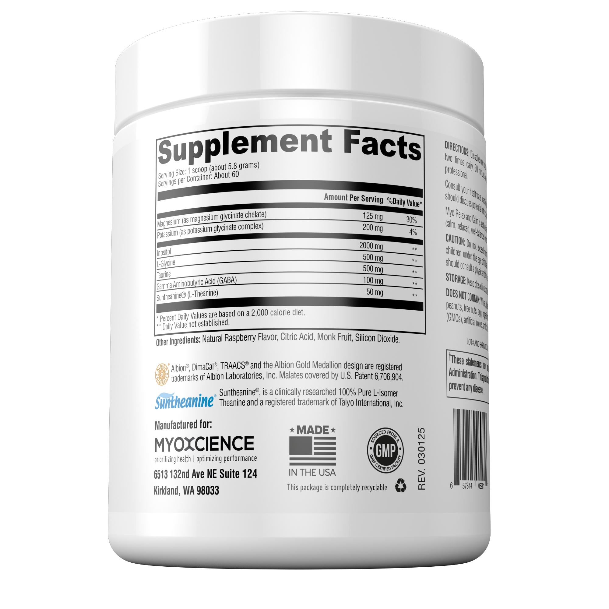 Myo Relax & Calm | Contains myo-Inositol, L-Theanine, Magnesium & GABA | Supports Sleep, Neurotransmitter & Hormone Support