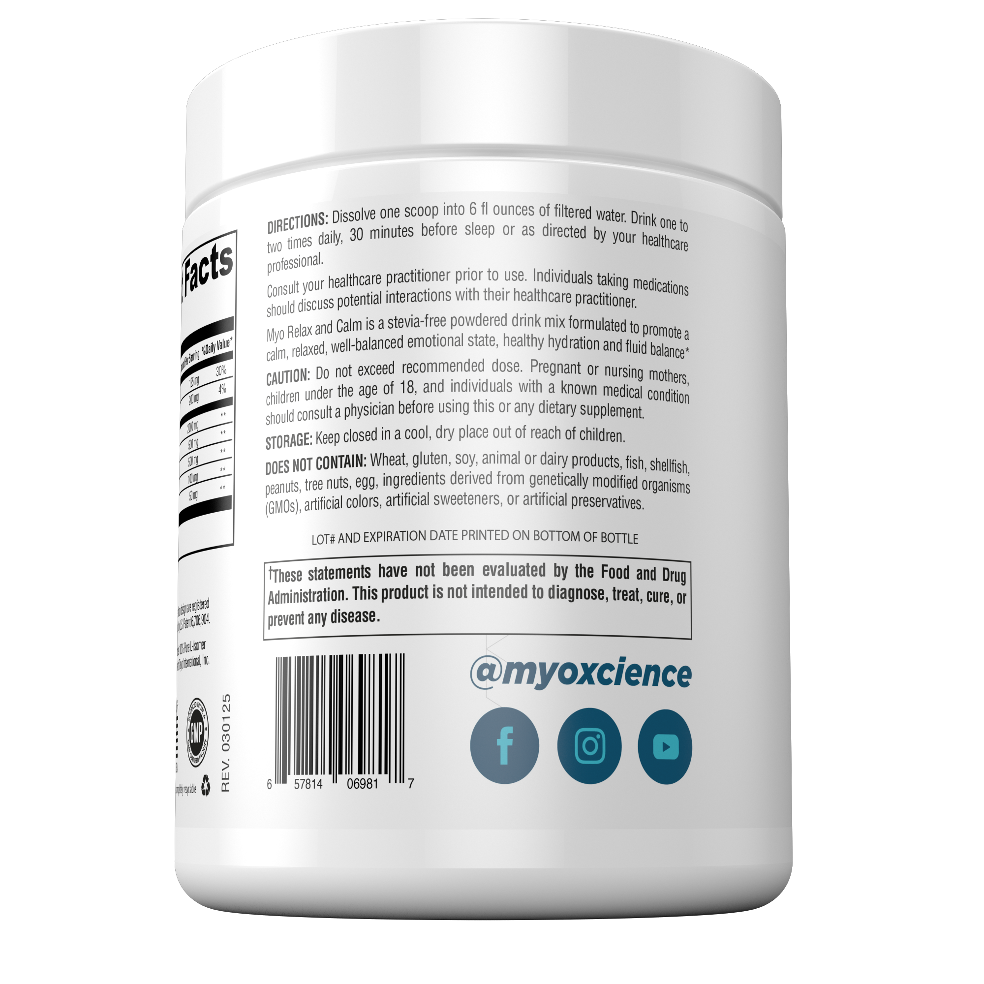 Myo Relax & Calm | Contains myo-Inositol, L-Theanine, Magnesium & GABA | Supports Sleep, Neurotransmitter & Hormone Support