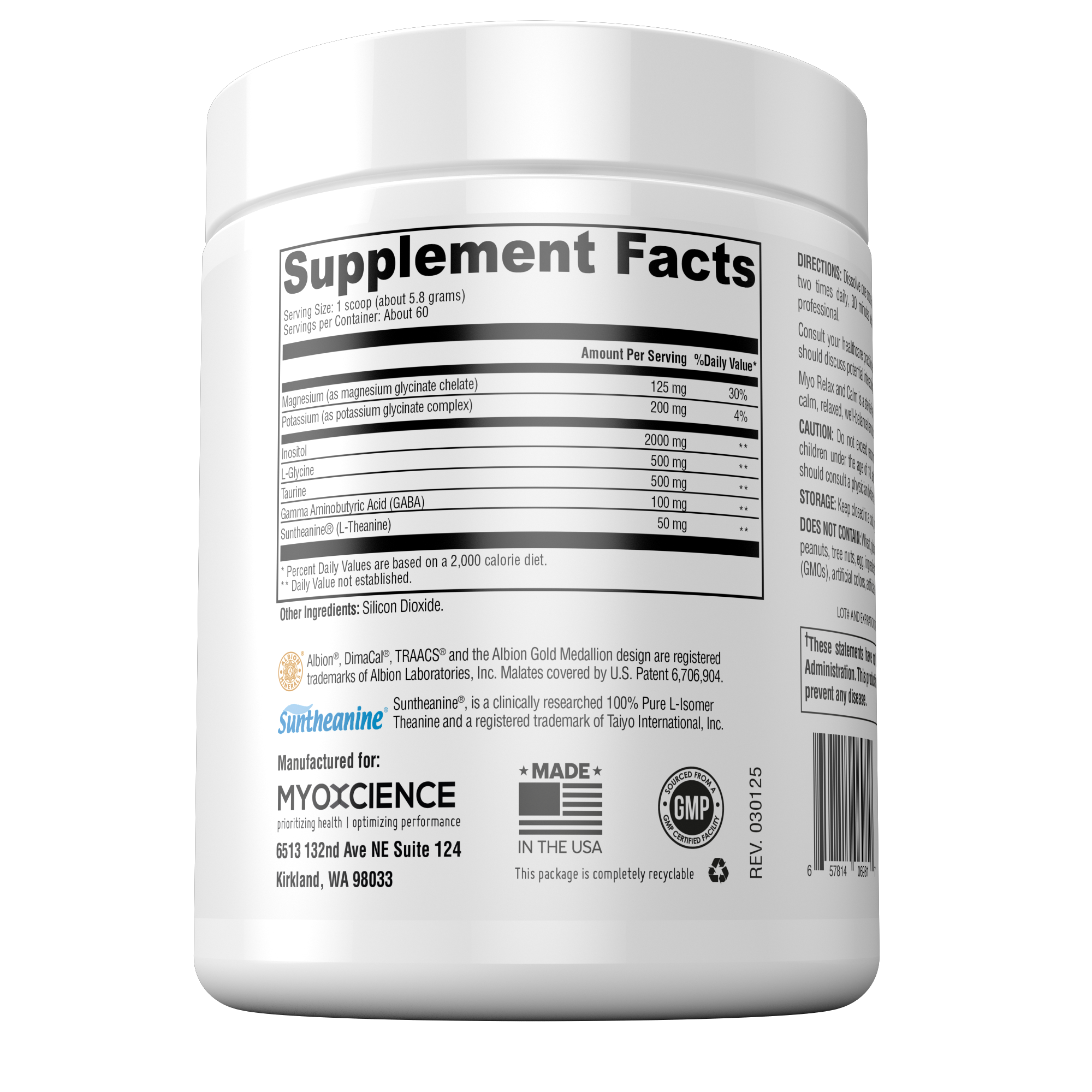 Myo Relax & Calm | Contains myo-Inositol, L-Theanine, Magnesium & GABA | Supports Sleep, Neurotransmitter & Hormone Support