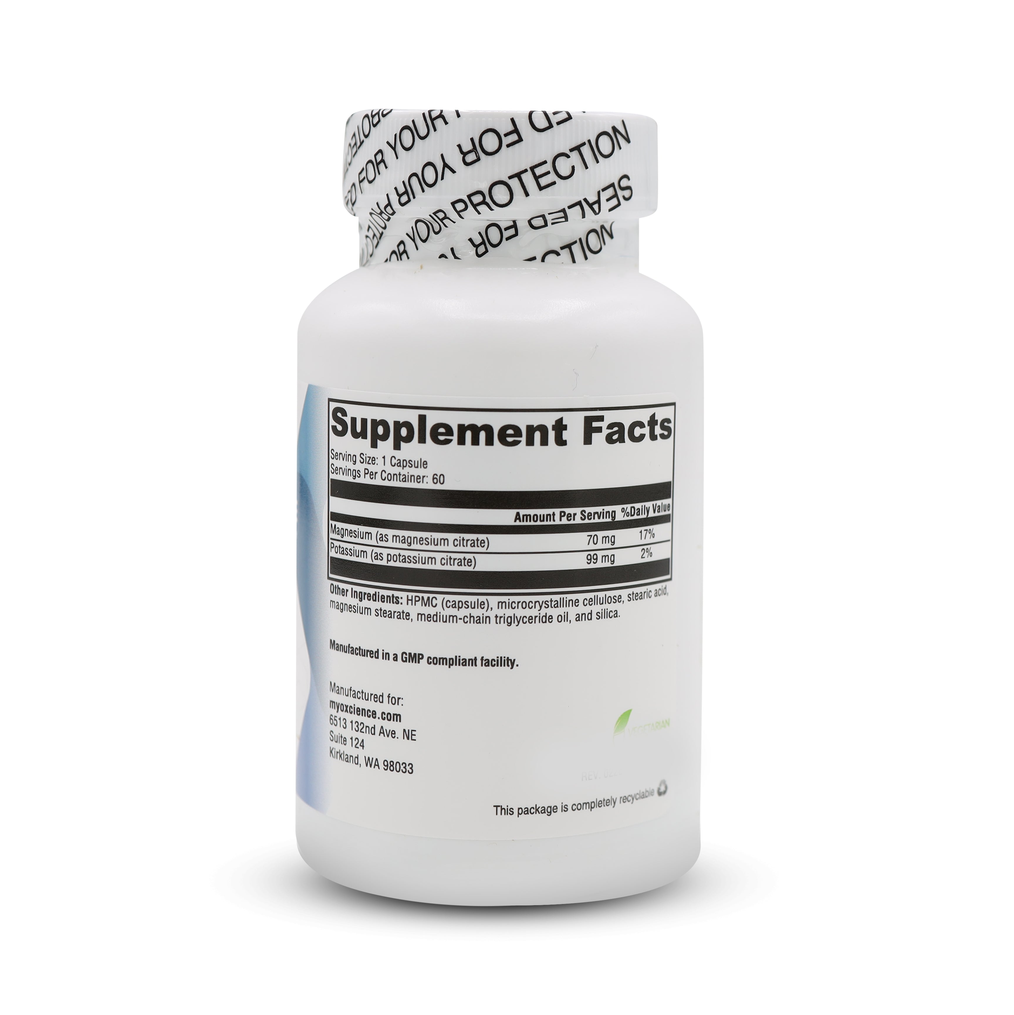 DIY Electrolyte | 99 mg Potassium and  50 mg Magnesium Citrate Per Cap in Bioavailable Forms