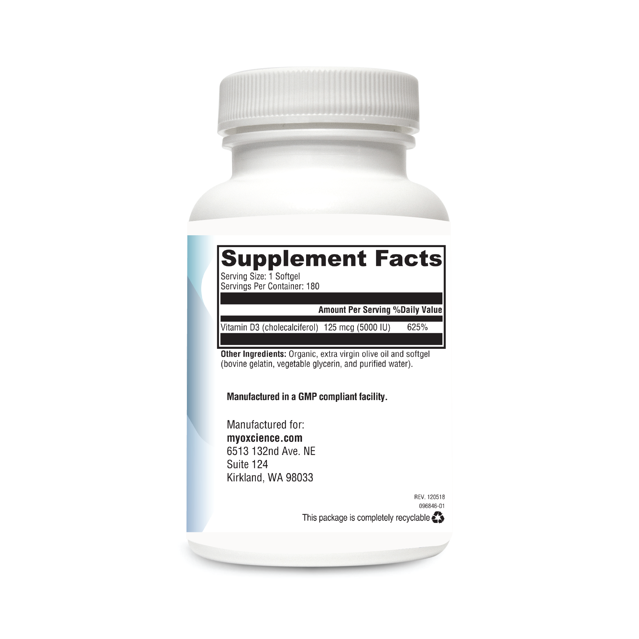 D3 Absorb | 5,000 IU Vitamin D3 in Organic, extra virgin olive oil.