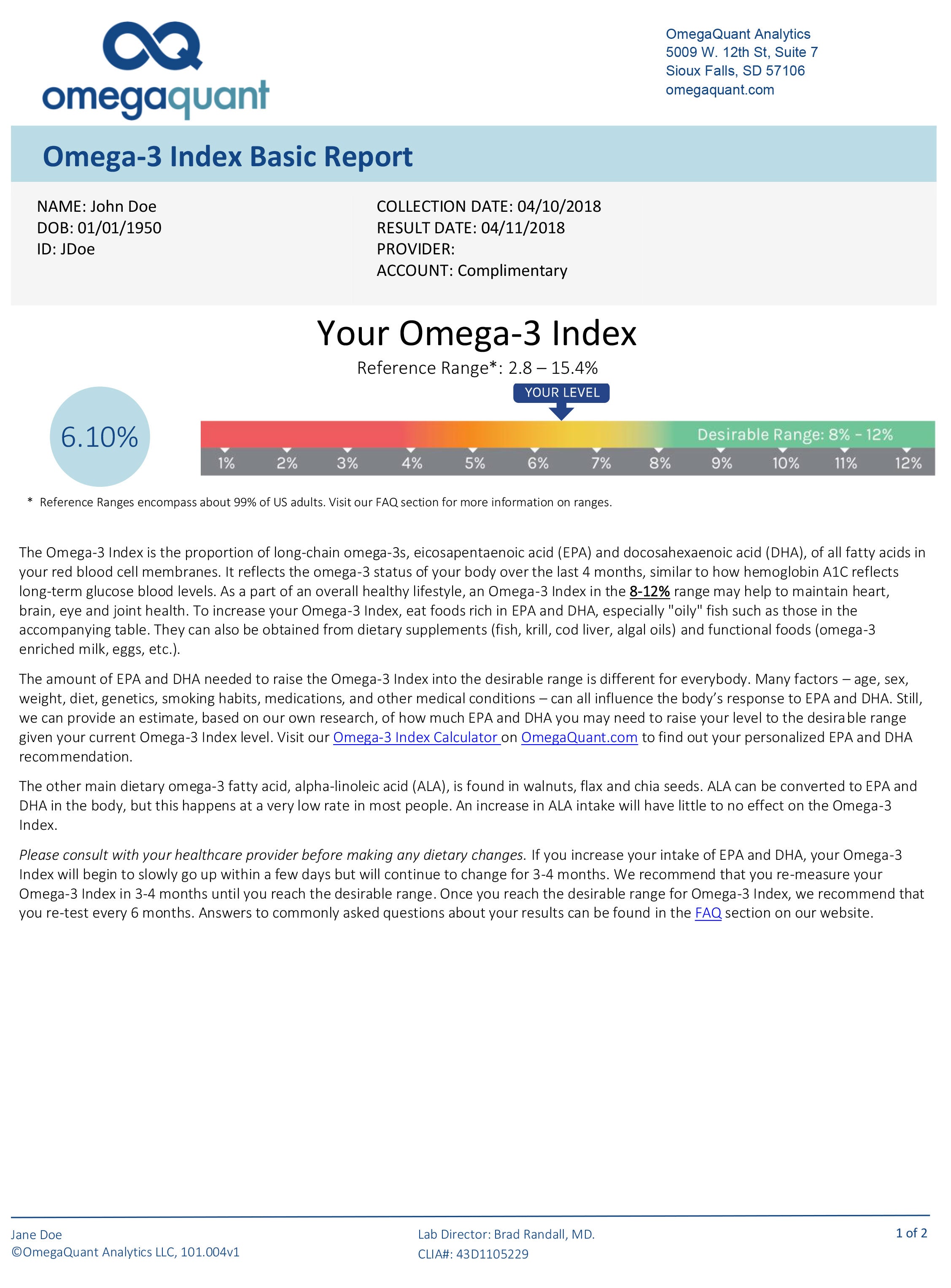 Omega-3 Index Test to Evaluate Your Blood Levels of EPA and DHA