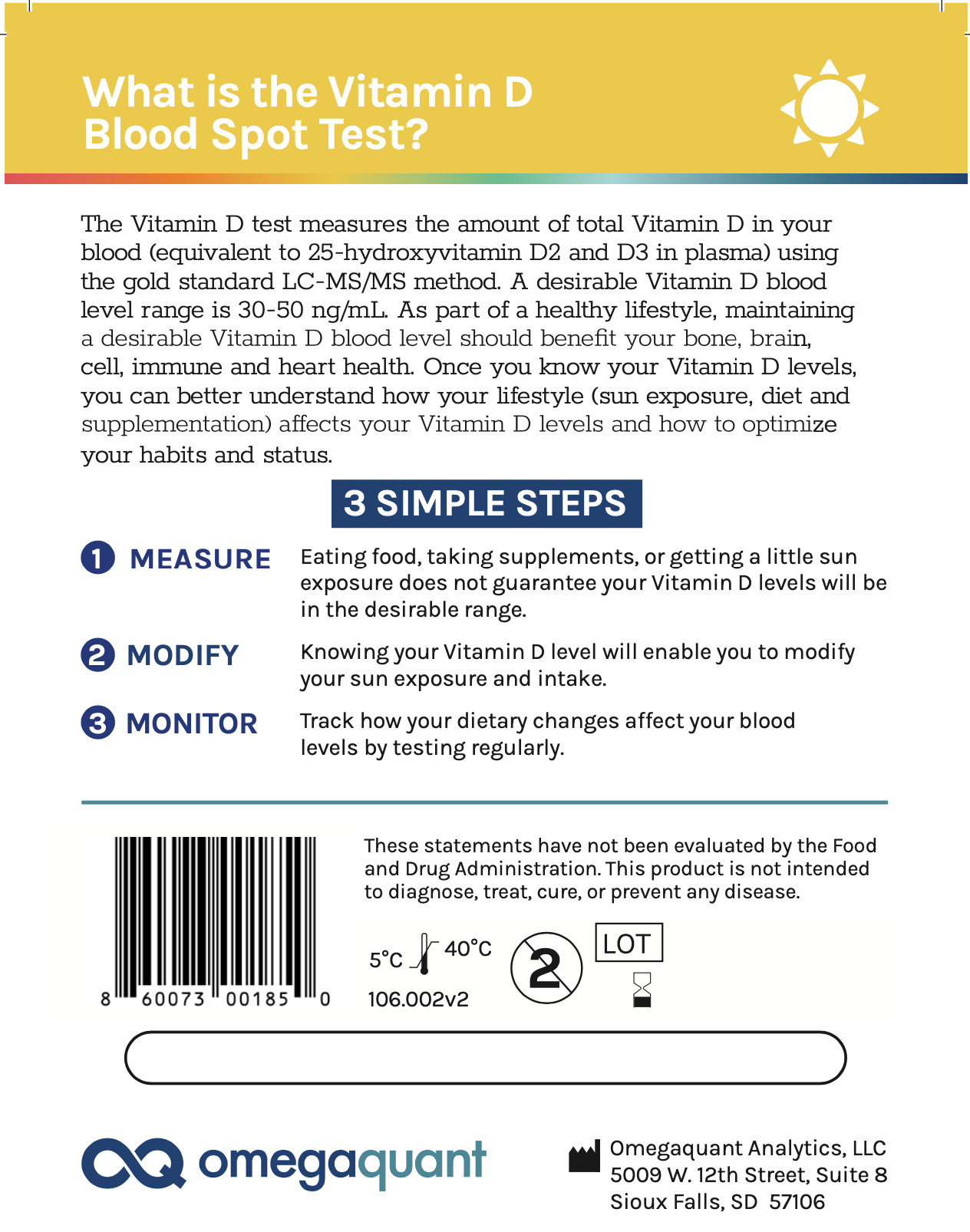 Vitamin D Blood Spot Test Using Gold Standard LC-MS/MS Method