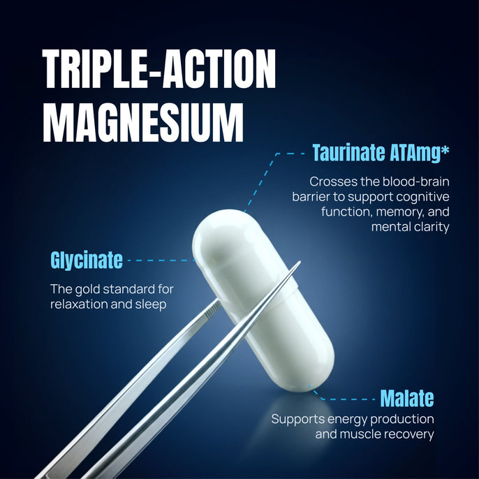 Triple-action magnesium: malate, bisglycinate and acetyltaurinate
