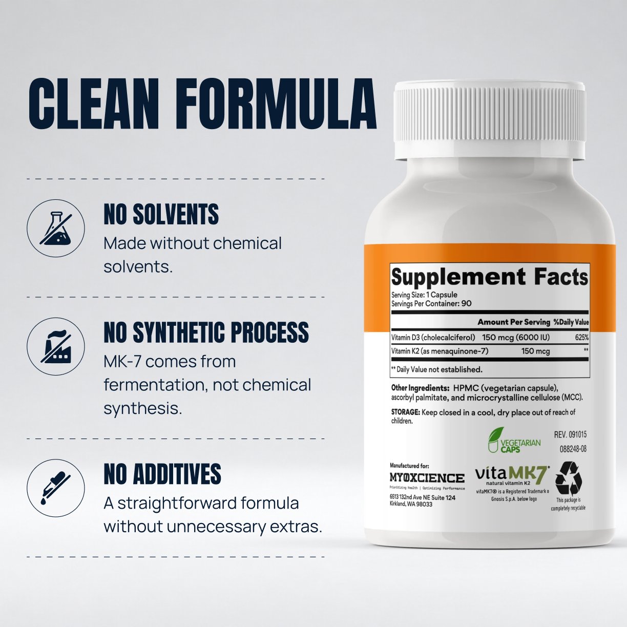 Clean formula: no solvents, no synthetic process, no additives